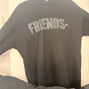 Black 'FRIENDS' Rhinestone Hoodie